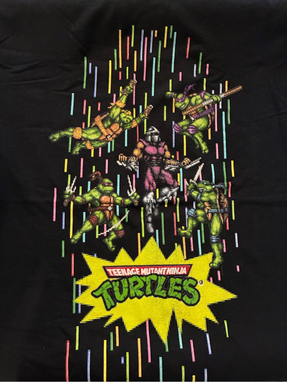 Teenage Mutant Ninja Turtles Graphic Tee - Black with Neon Logo